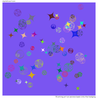 Serene Basin into the Hedging — String Art, 75 elements