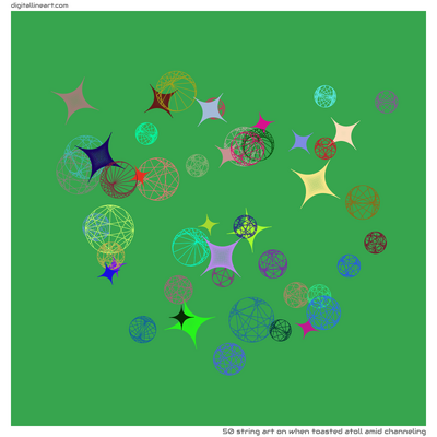 When Toasted Atoll amid Channeling — String Art, 50 elements