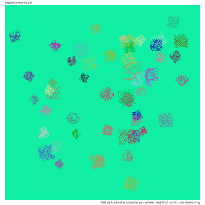 When Restful Arch via Mending — 50 substrate cracks