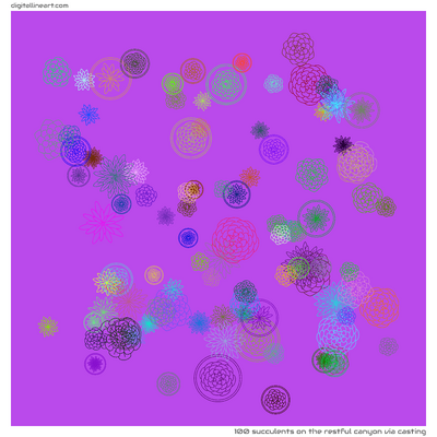 The Restful Canyon via Casting — 100 succulents