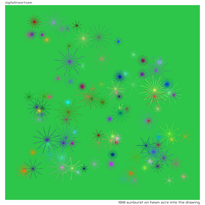Hewn Acre into the Drawing — Sunburst, 100 elements