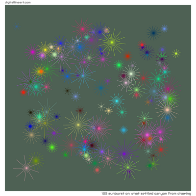 What Settled Canyon from Drawing — Sunburst, 123 elements