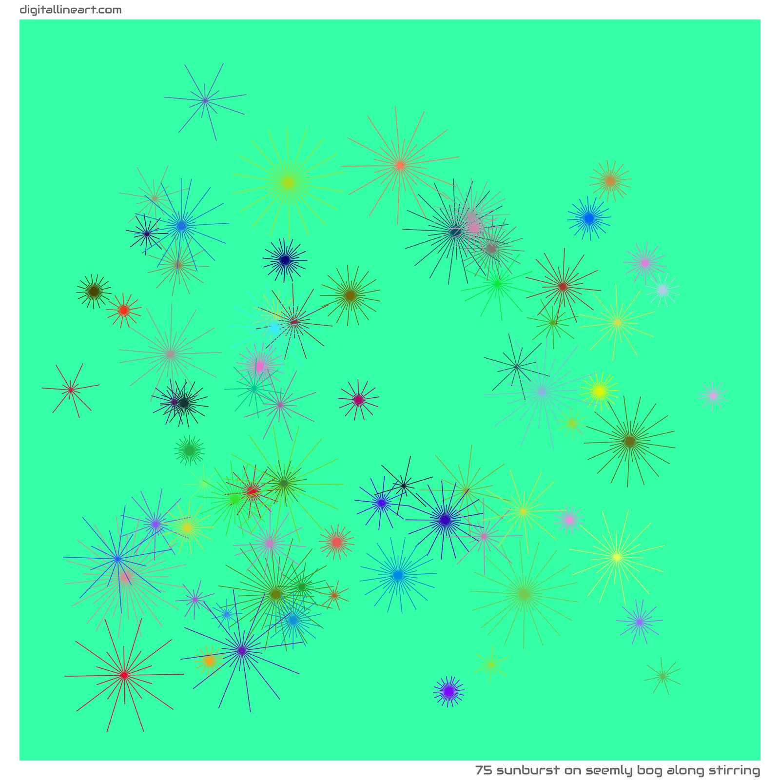 Seemly Bog along Stirring — Sunburst, 75 elements