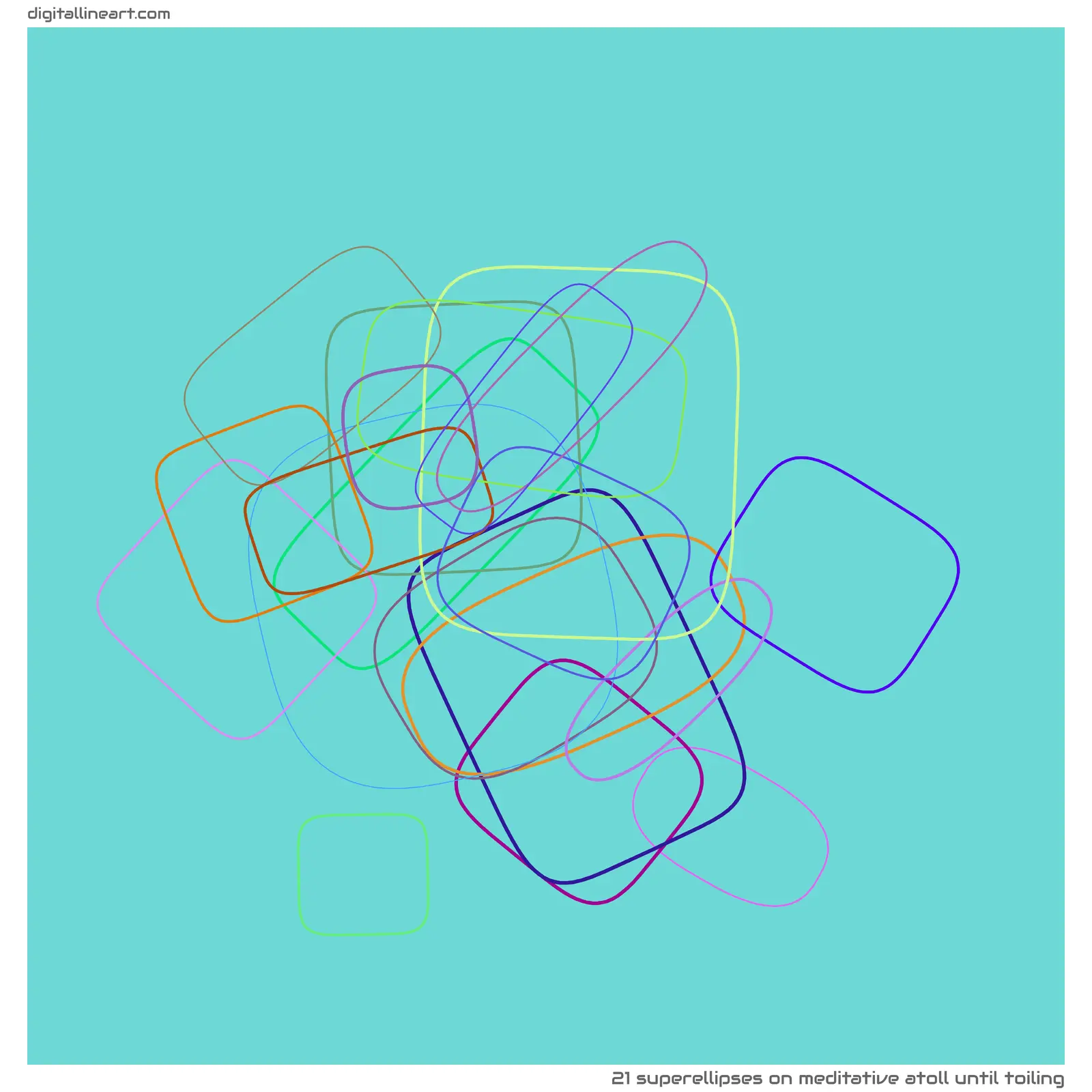 Meditative Atoll until Toiling — 21 superellipses