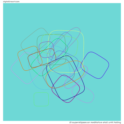 Meditative Atoll until Toiling — 21 superellipses