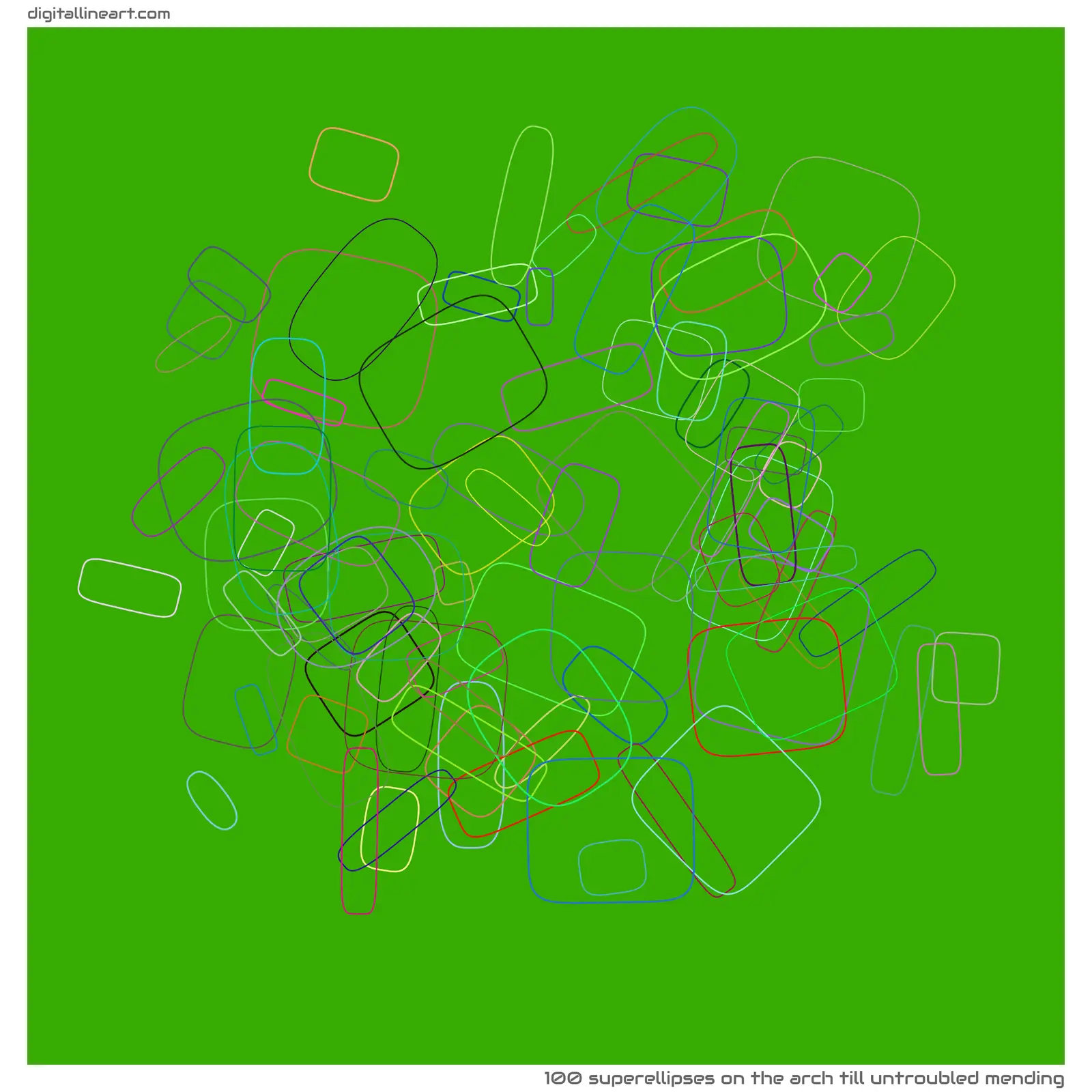 The Arch till Untroubled Mending — 100 superellipses