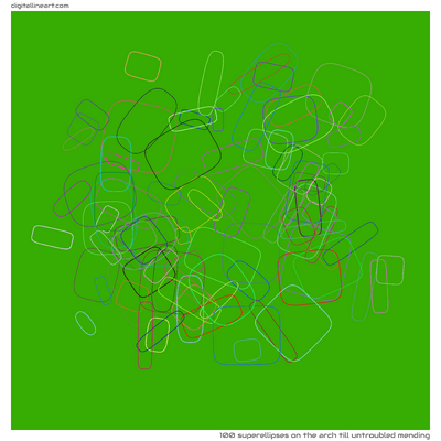 The Arch till Untroubled Mending — 100 superellipses