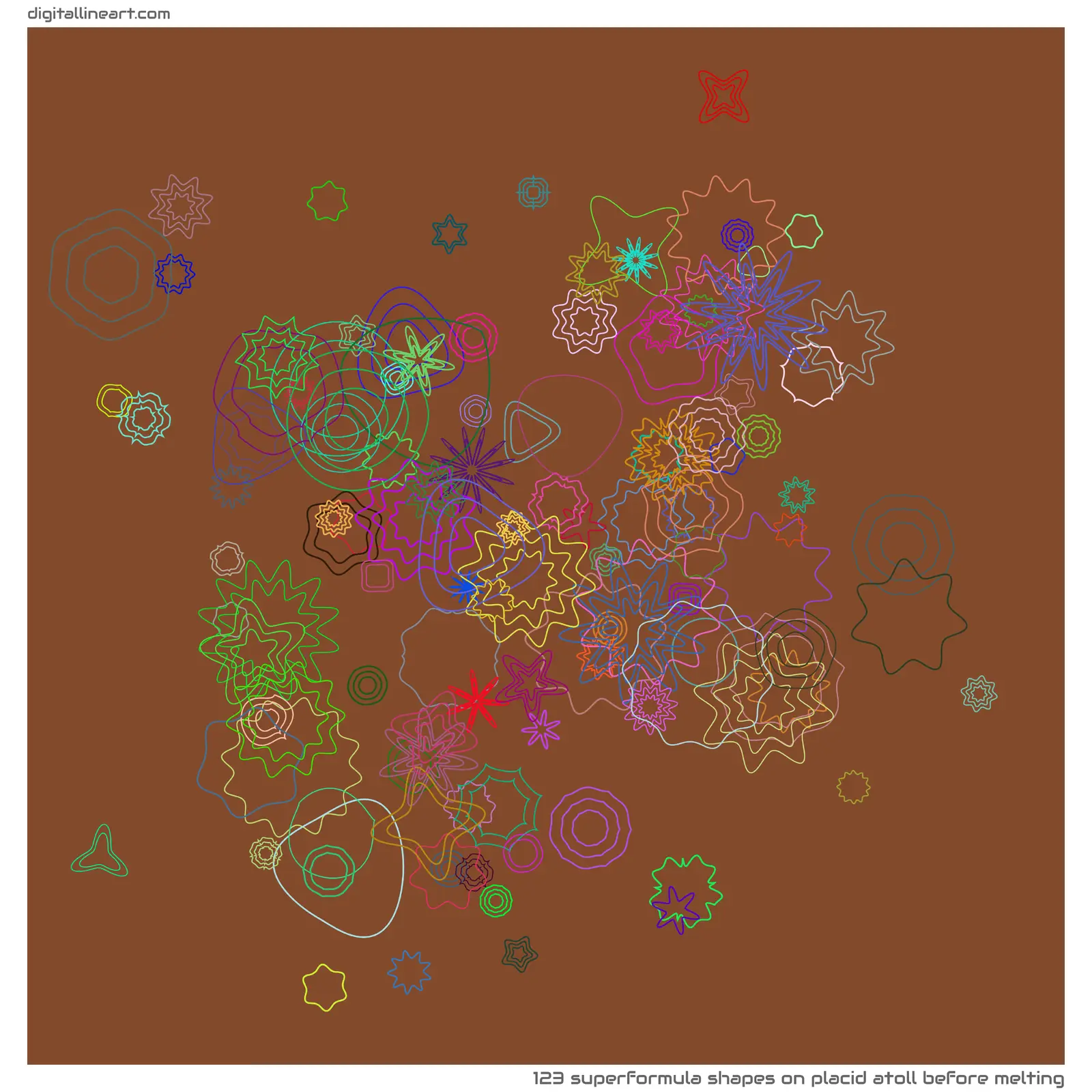 Placid Atoll before Melting — 123 superformula shapes