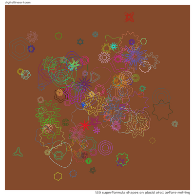 Placid Atoll before Melting — 123 superformula shapes