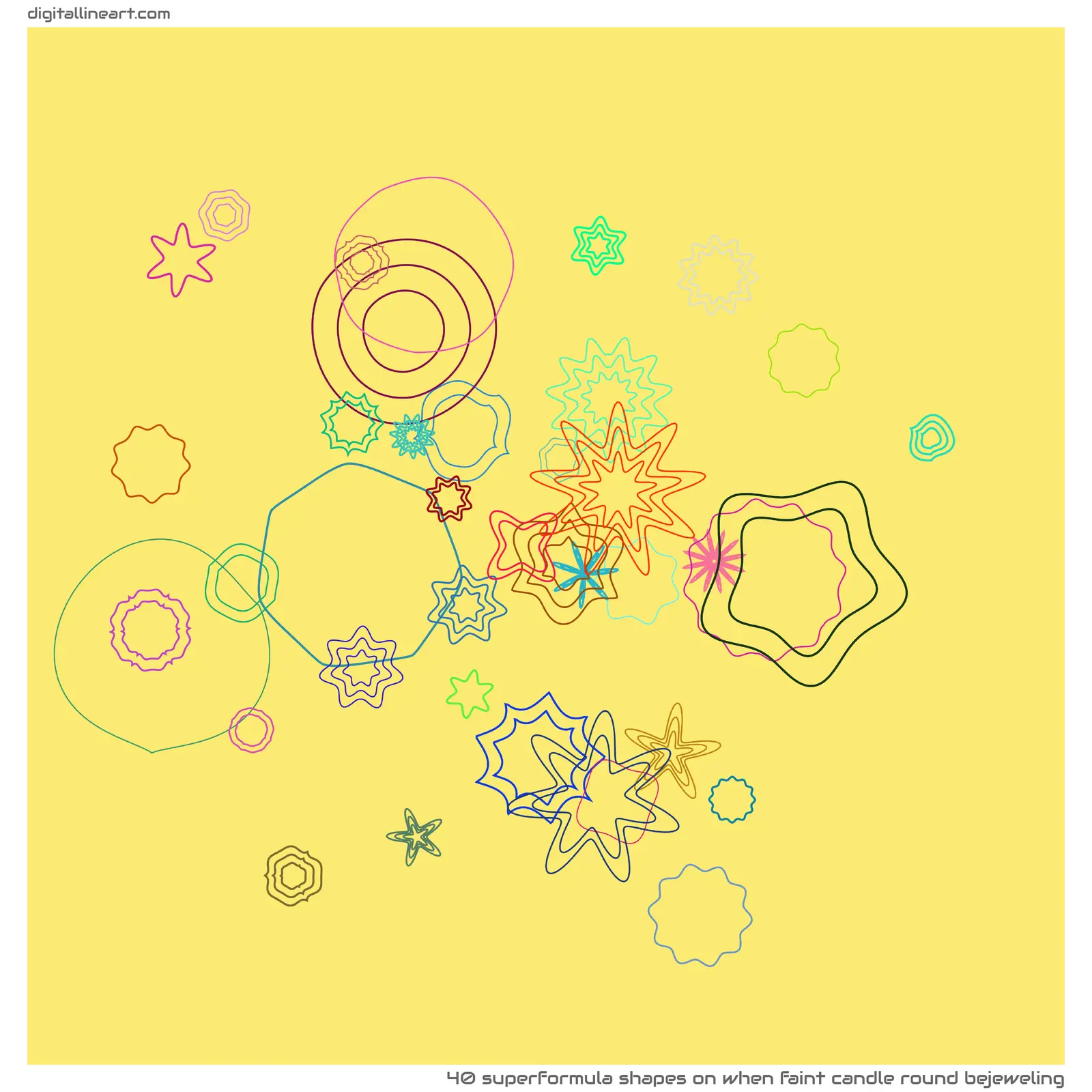 When Faint Candle round Bejeweling — 40 superformula shapes
