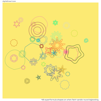 When Faint Candle round Bejeweling — 40 superformula shapes