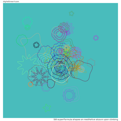 Meditative Alcove upon Climbing — 50 superformula shapes