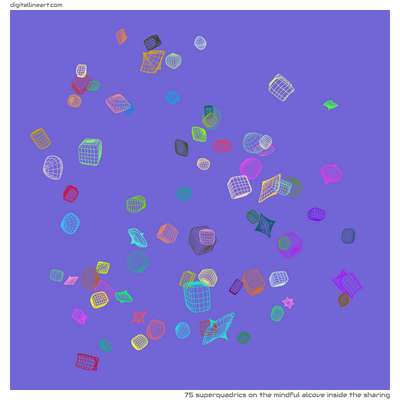 The Mindful Alcove Inside the Sharing — 75 superquadrics