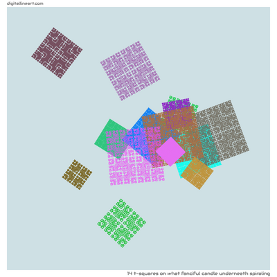 What Fanciful Candle underneath Spiraling — 14 T-Squares
