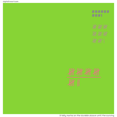 The Durable Alcove until the Curving — 3 tally marks