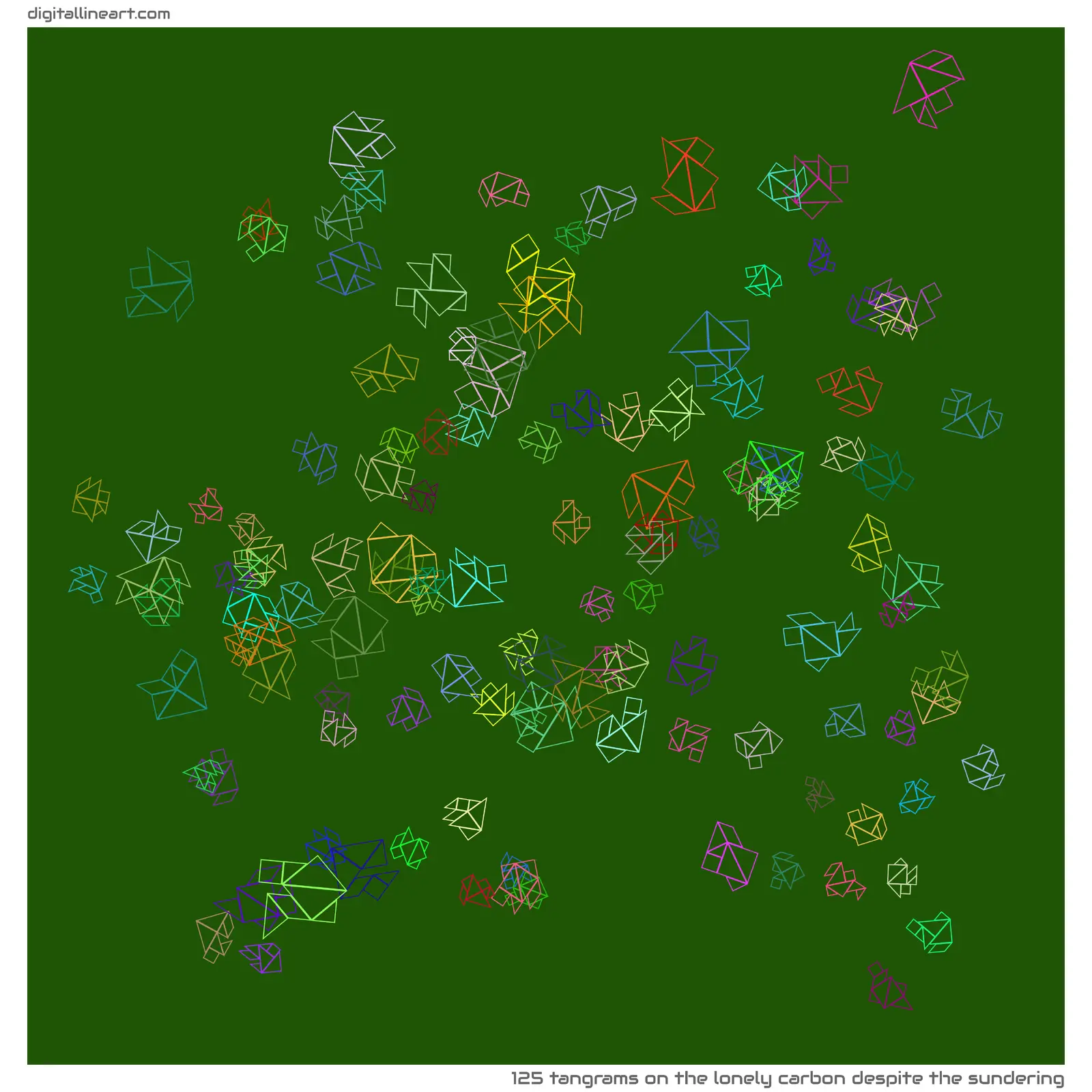 The Lonely Carbon despite the Sundering — 125 tangrams