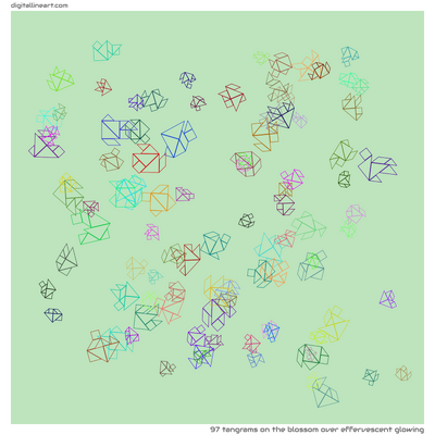 The Blossom over Effervescent Glowing — 97 tangrams