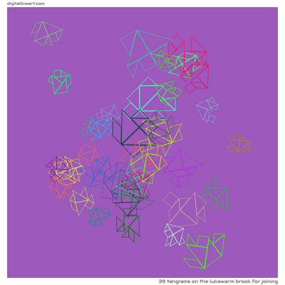 The Lukewarm Brook for Joining — 39 tangrams