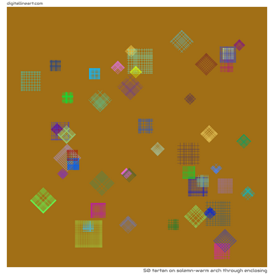 Solemn-warm Arch through Enclosing — Tartan, 50 elements