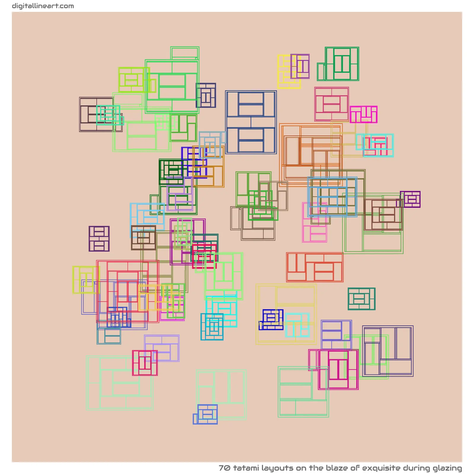 The Blaze of Exquisite During Glazing — 70 tatami layouts