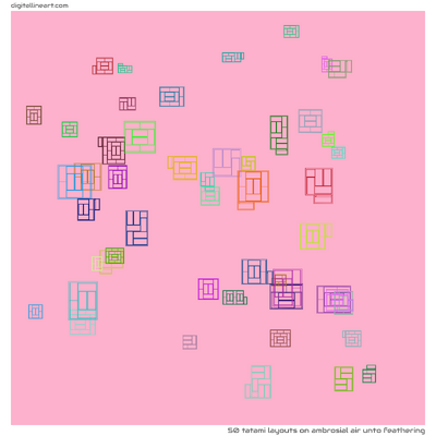 Ambrosial Air unto Feathering — 50 tatami layouts