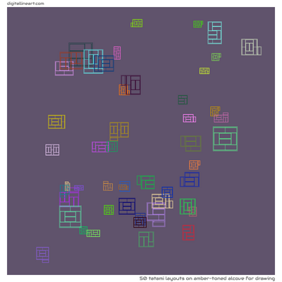 Amber-toned Alcove for Drawing — 50 tatami layouts