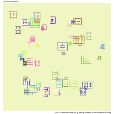 Gleamy Breath over the Mellowing — 50 tatami layouts