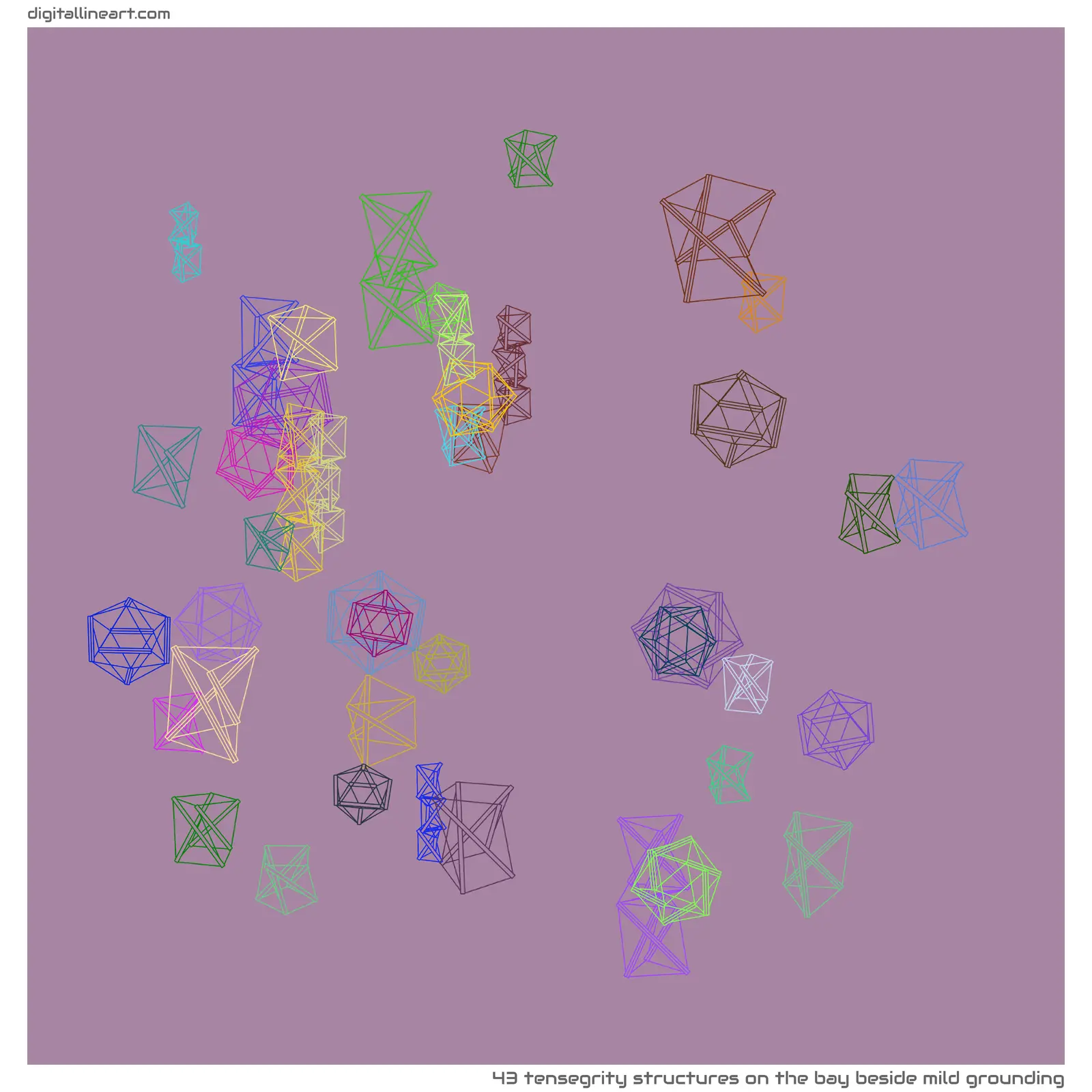 The Bay beside Mild Grounding — 43 tensegrity structures
