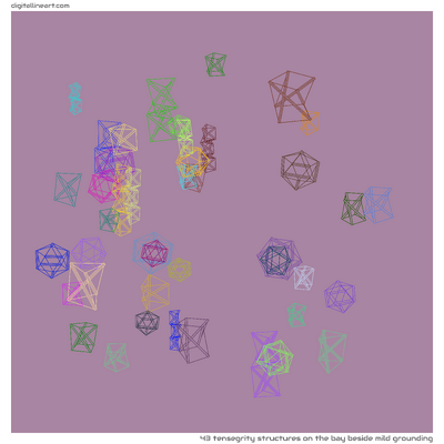The Bay beside Mild Grounding — 43 tensegrity structures
