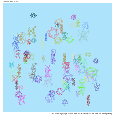 Shining Beam beside Delighting — 75 tensegrity structures