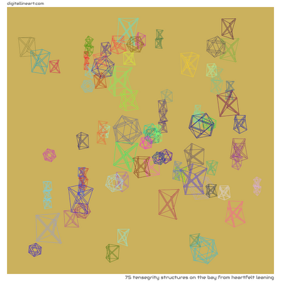 The Bay from Heartfelt Leaning — 75 tensegrity structures