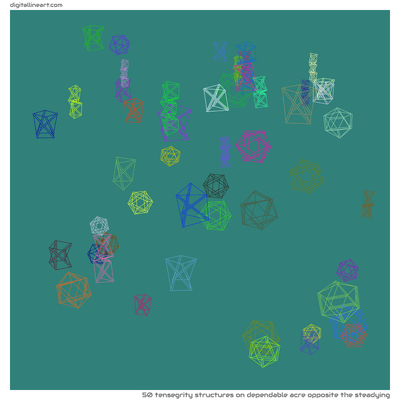 Dependable Acre opposite the Steadying — 50 tensegrity structures