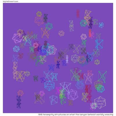 What the Canyon betwixt Worldly Weaving — 100 tensegrity structures