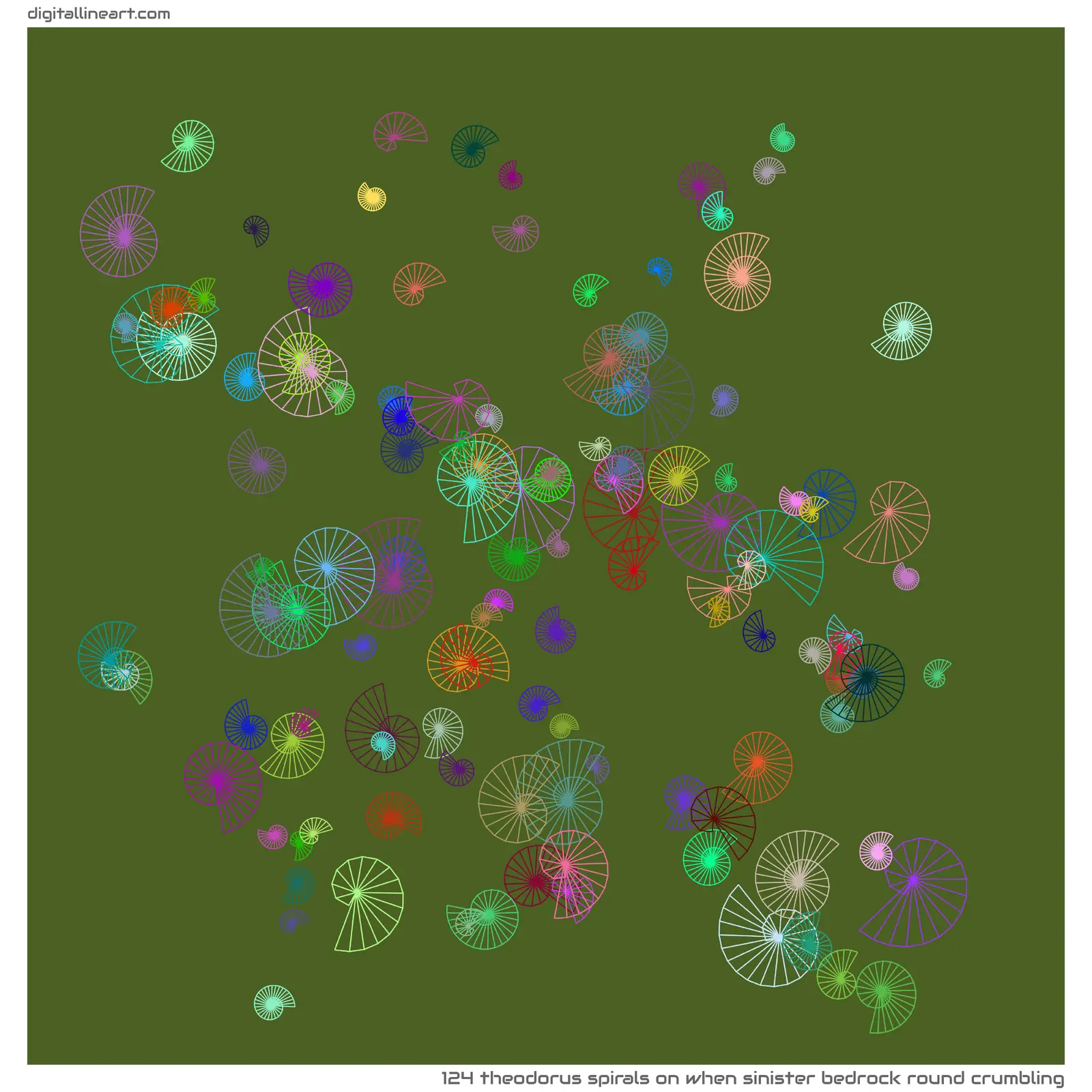 When Sinister Bedrock round Crumbling — 124 Theodorus spirals