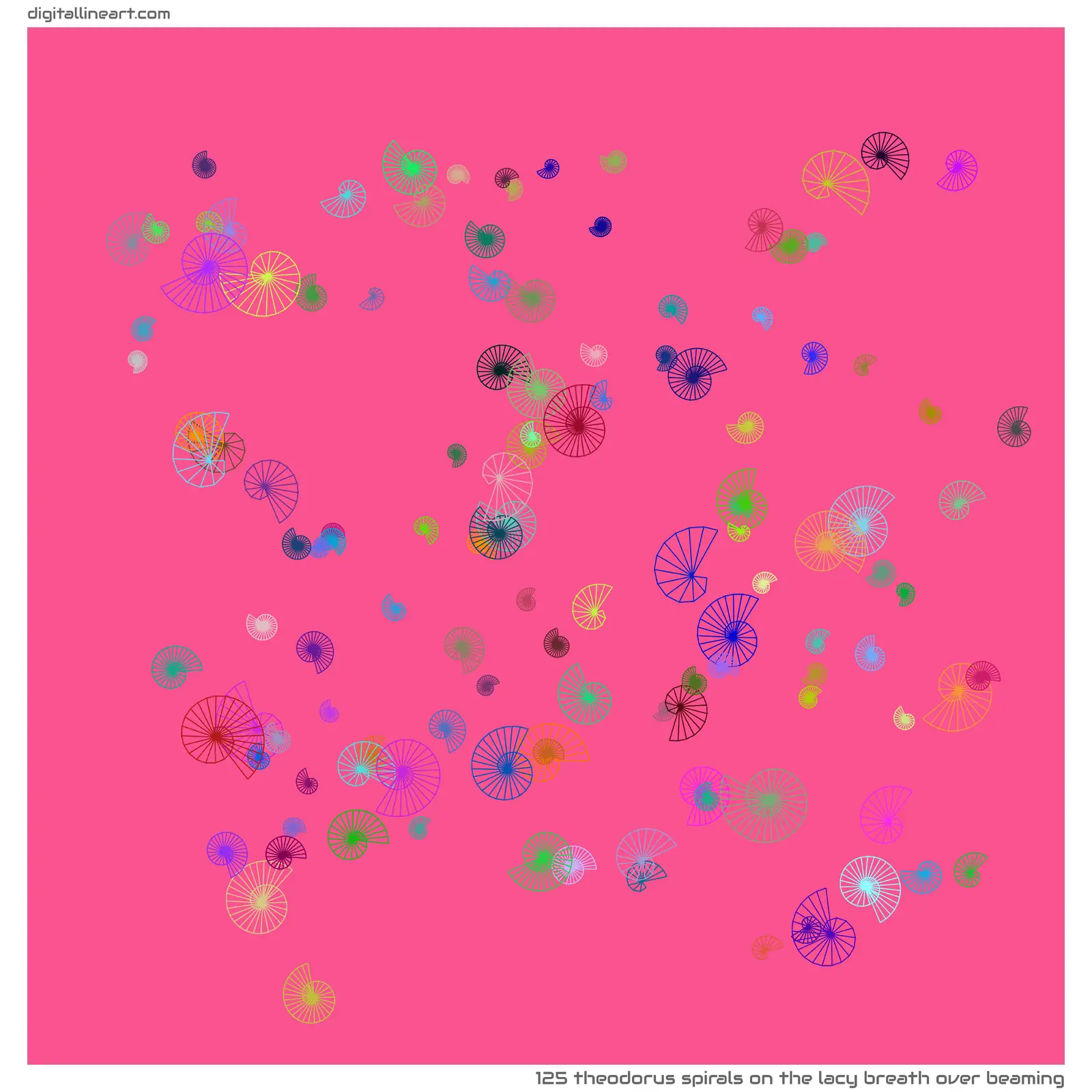 The Lacy Breath over Beaming — 125 Theodorus spirals
