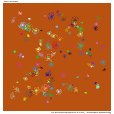 Leathery Border upon the Cradling — 125 Theodorus spirals