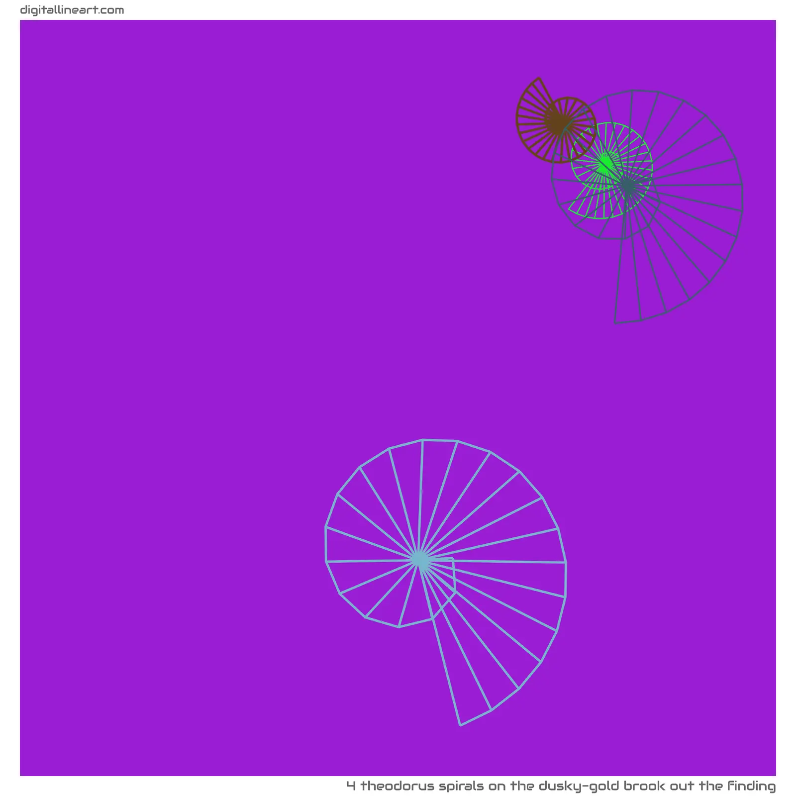 The Dusky-gold Brook out the Finding — 4 Theodorus spirals