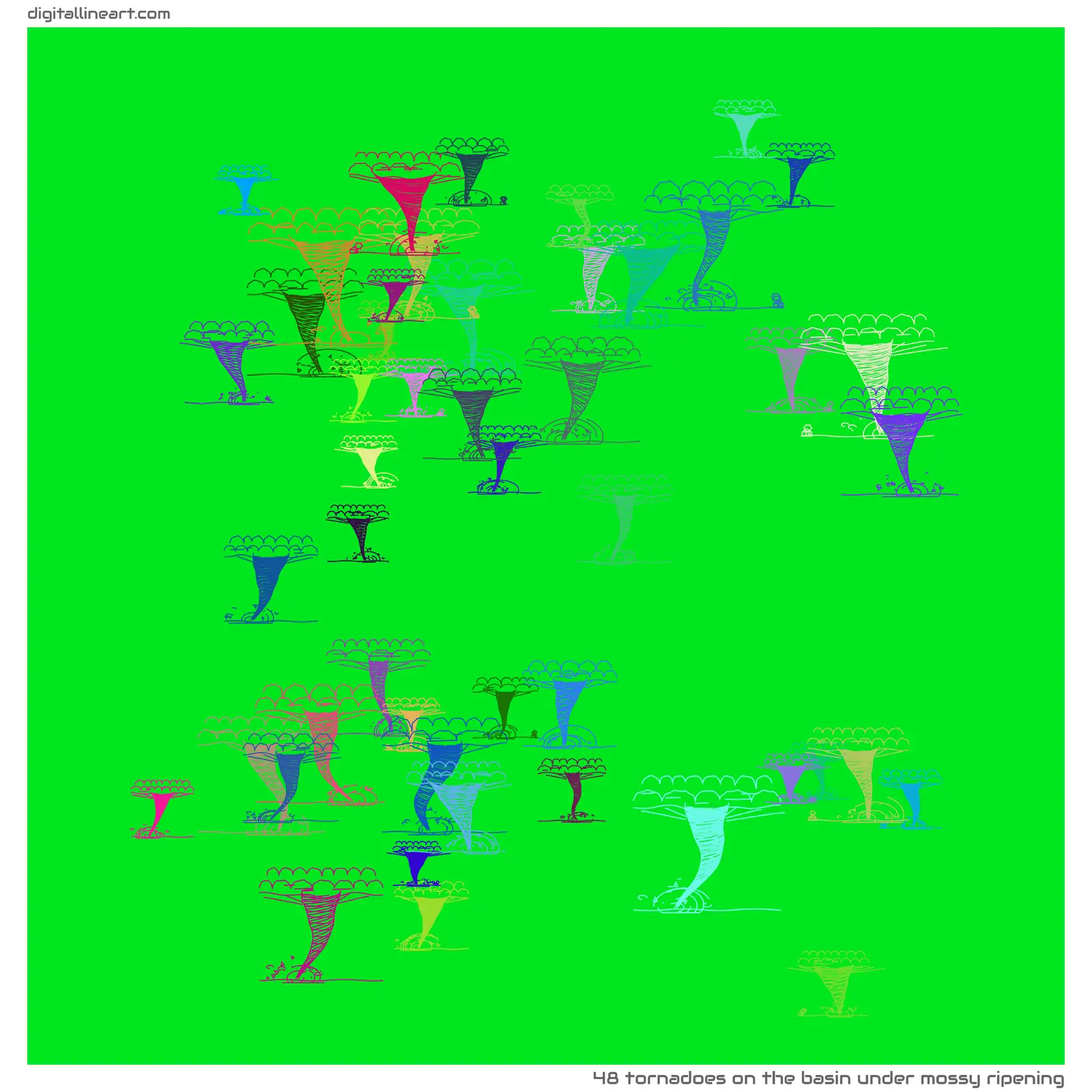 The Basin under Mossy Ripening — 48 tornadoes