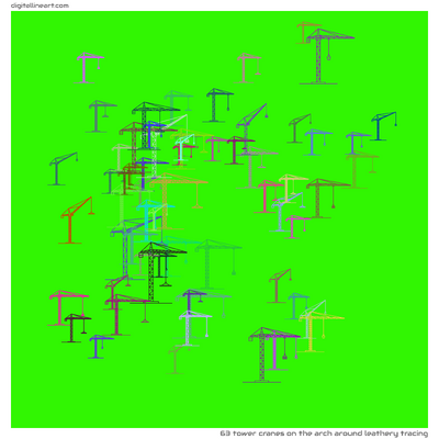 The Arch Around Leathery Tracing — 63 tower cranes