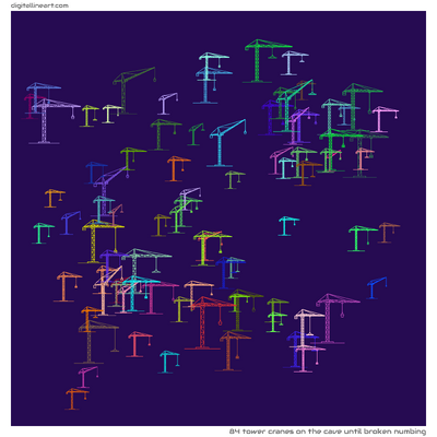 The Cave until Broken Numbing — 84 tower cranes