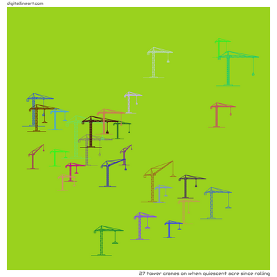 When Quiescent Acre Since Rolling — 27 tower cranes