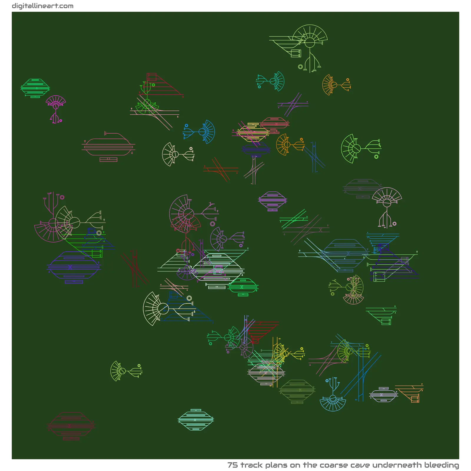 The Coarse Cave underneath Bleeding — 75 track plans