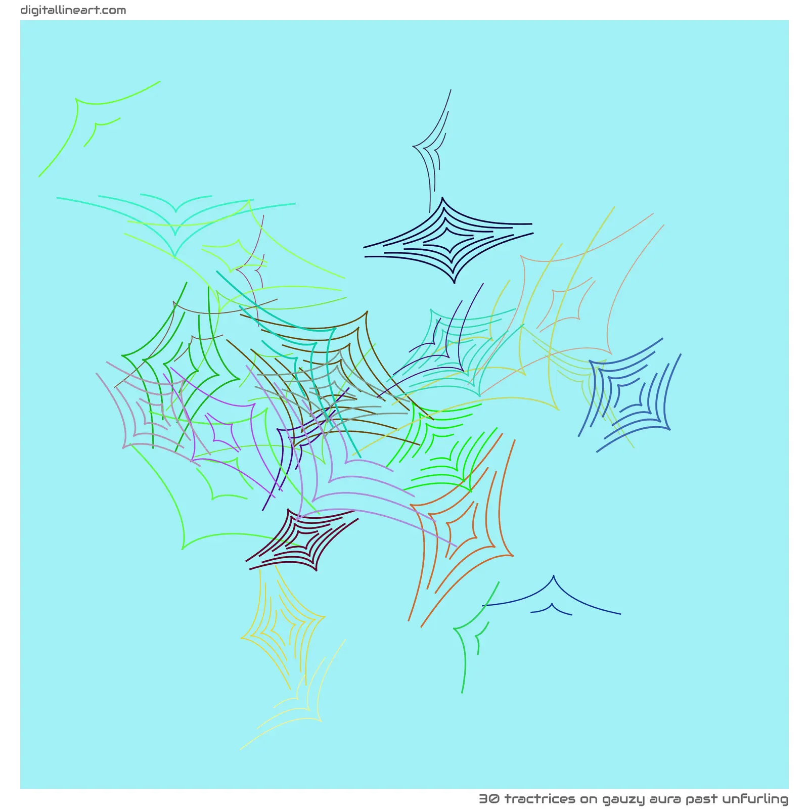 Gauzy Aura past Unfurling — 30 tractrices