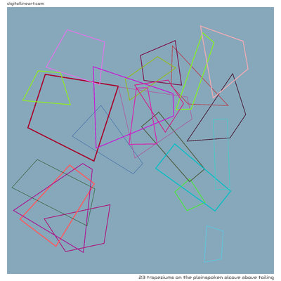 23 Trapeziums in The Plainspoken Alcove above Toiling