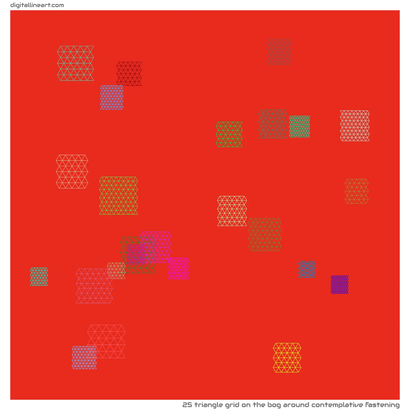 The Bog Around Contemplative Fastening — Triangle Grid, 25 elements