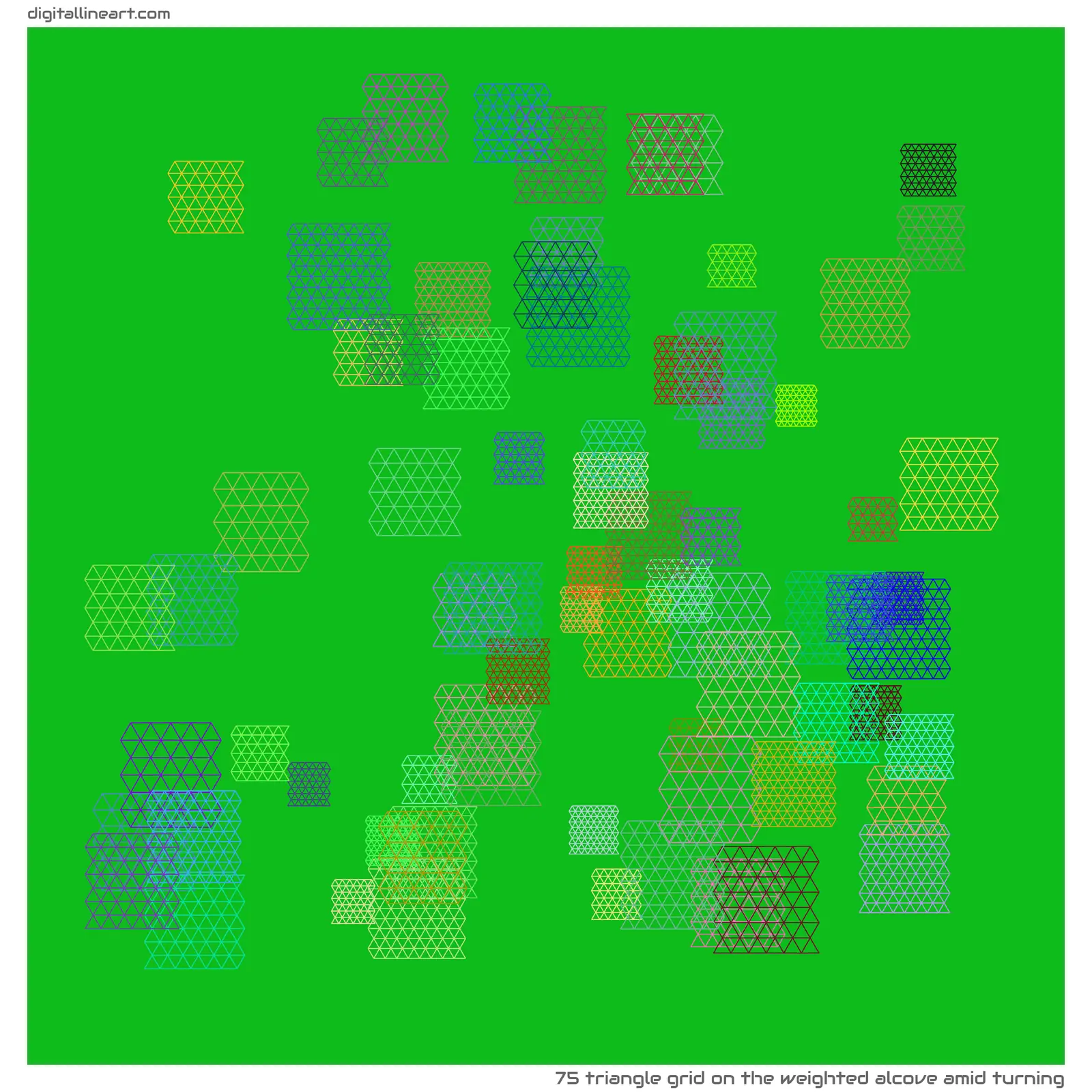 The Weighted Alcove amid Turning — Triangle Grid, 75 elements
