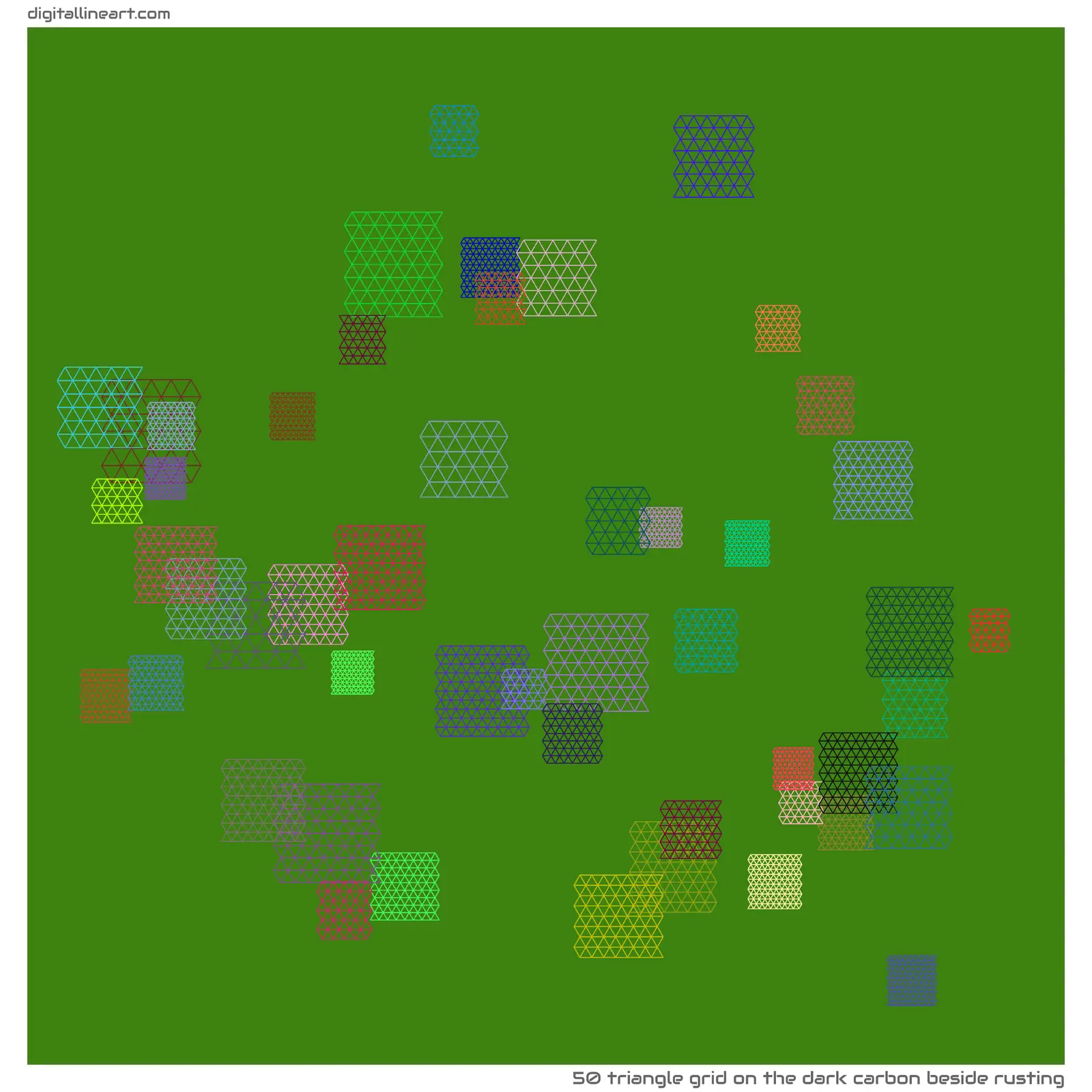 The Dark Carbon beside Rusting — Triangle Grid, 50 elements
