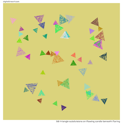 Flowing Candle beneath Flaring — 50 triangle subdivisions