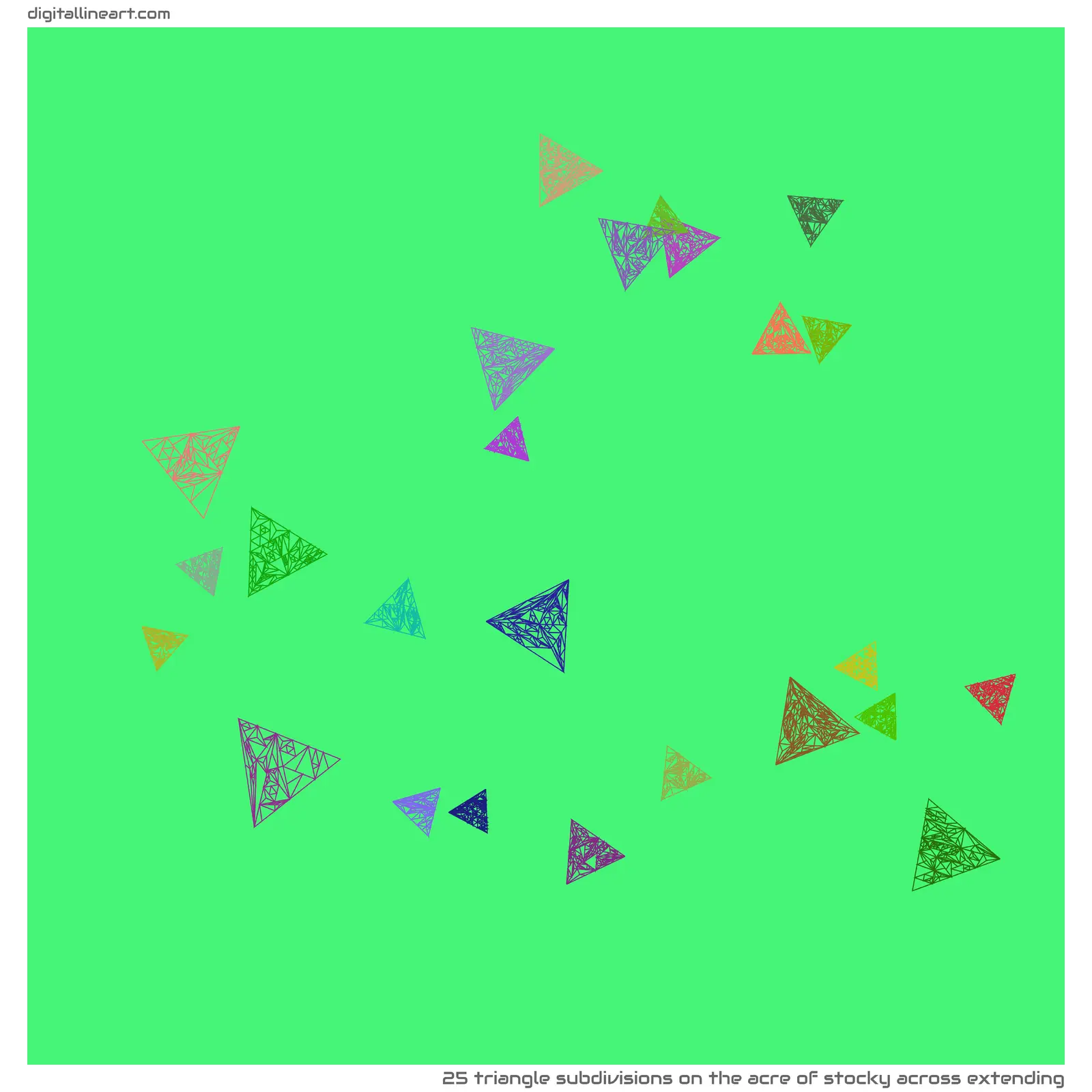 The Acre of Stocky across Extending — 25 triangle subdivisions