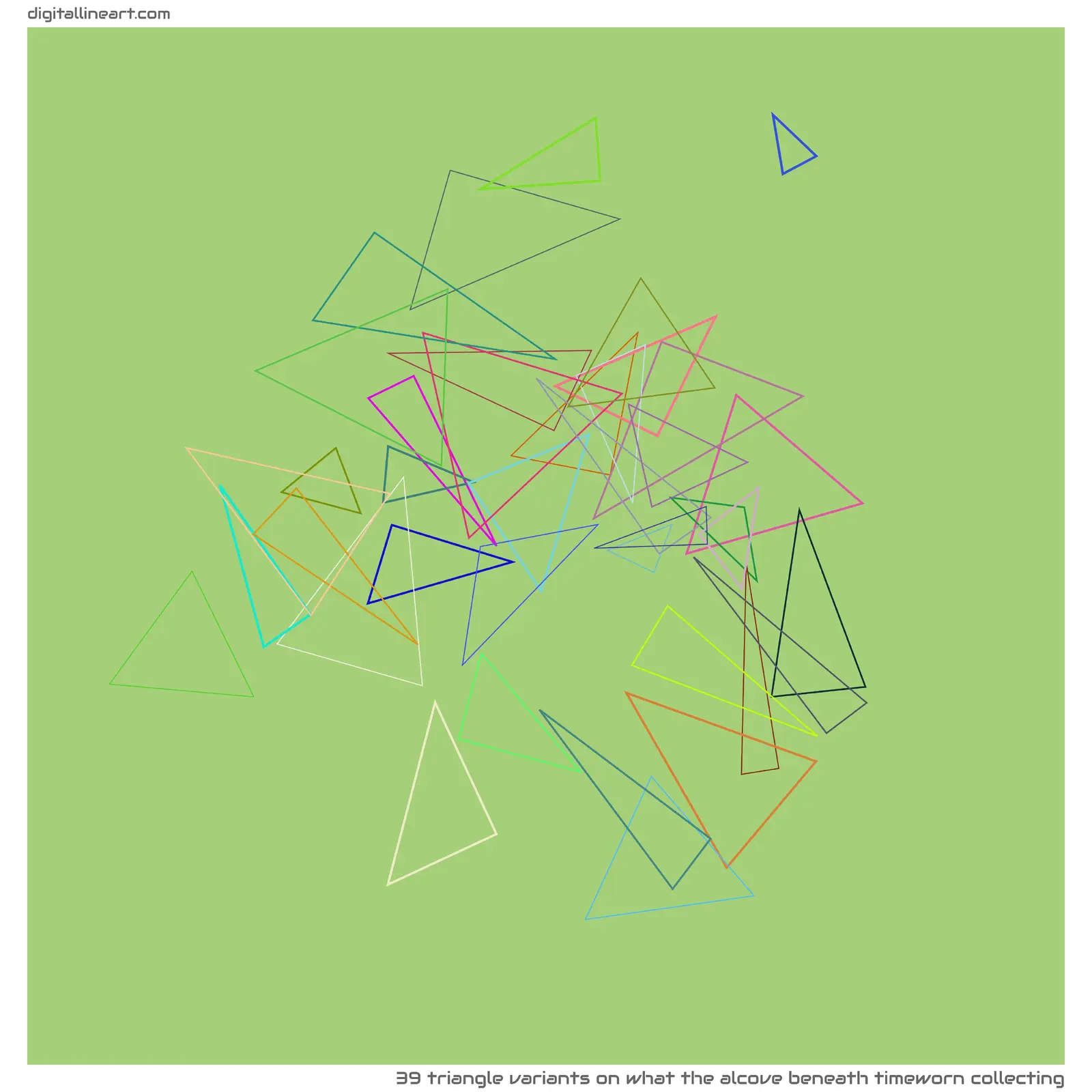 What the Alcove beneath Timeworn Collecting — 39 triangle variants